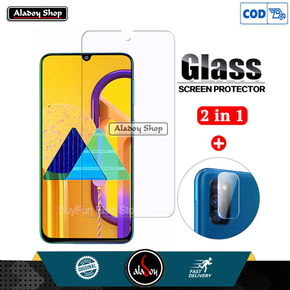 PAKET Tempered Glass Layar Clear + Antigores Tempered Glass Camera Back Lens Samsung M30S