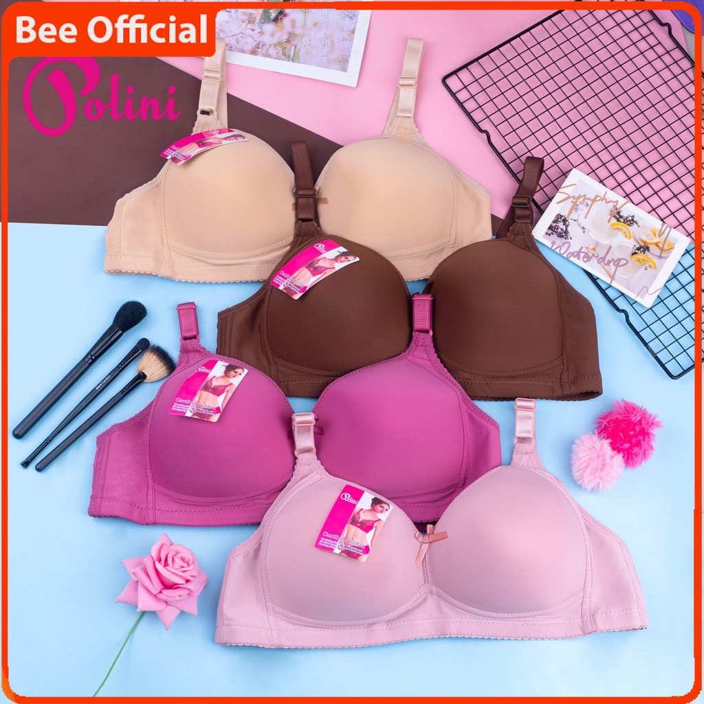 BEE - Bra Bh Jumbo Bh Wanita Tanpa Kawat Cup Besar Pakaian Dalam Polini G399