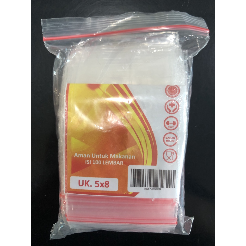 PLASTIK KLIP ziplock ISI 100 LEMBAR ukuran 5x8