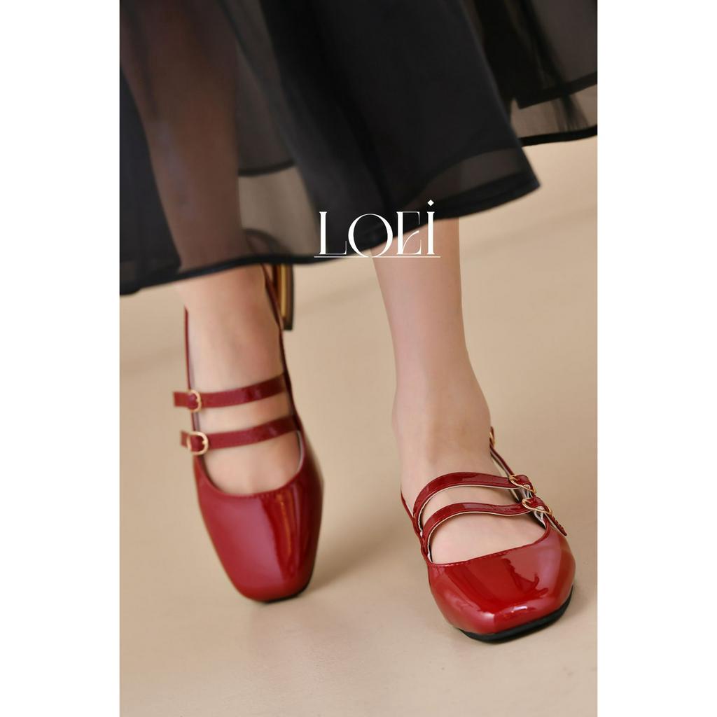 Sendal Korean Style Sepatu Jalan Jalan Wanita  Mary Jane Shoes 10077 Slip On Kekinian