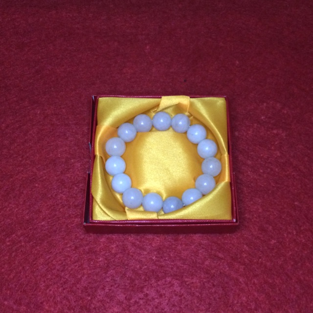 Gelang Batu Giok Putih / Manik / Batu Alam