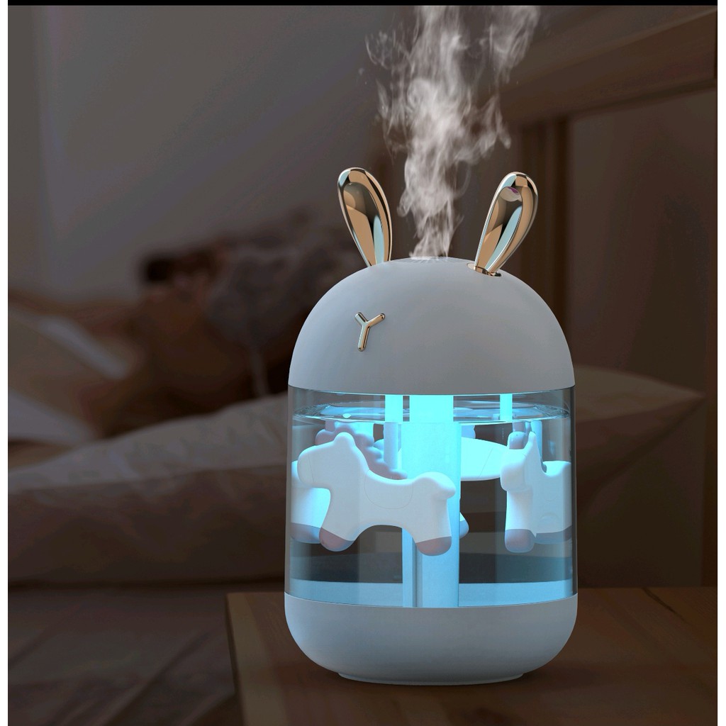 Humidifier Diffuser Aromatheraphy 300 ML with 7 Colour LED Light - Pelembab Ruangan