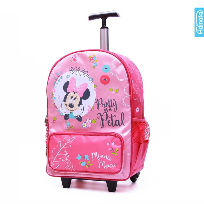 Tas Tassekolah Taskopertroli Tastravelanak O79O3  Minnie Mouse Pretty Trolley 16"-Adinata / Tas Ro