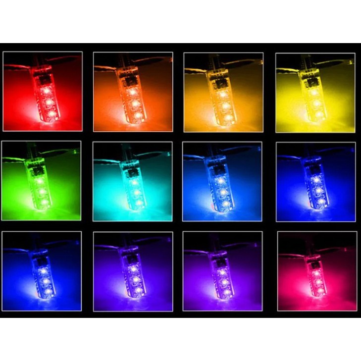 Lampu LED T10 RGB + Remote LED Kota Senja