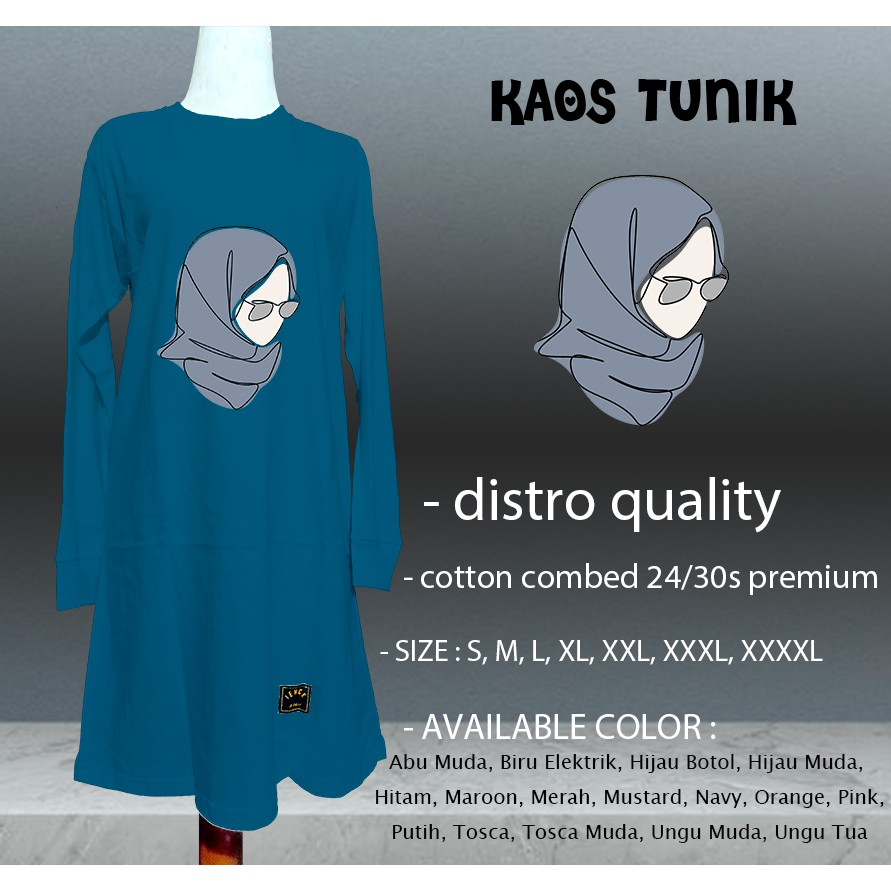 Jual KAOS CEWEK WANITA MUSLIMAH TOSCA MODEL TUNIK SIZE S S-XXXL SABLON