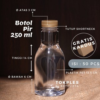 Botol Plastik 250ml (isi 50pcs) Packing KARDUS Botol Pir 250ml