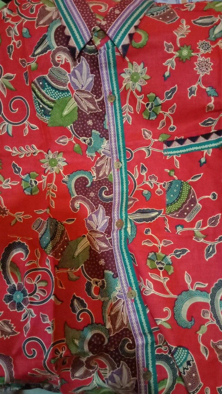 Qnunbatik Kemeja Batik Lengan Panjang Gentong Warna