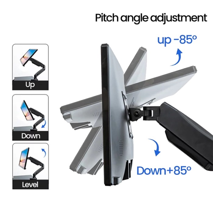 Bracket/breket monitor stand jepit meja Dua layar F160 14&quot;-30 inci