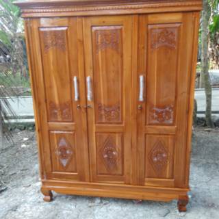  Lemari  kayu  jati pakaian  3 pintu full Shopee  Indonesia