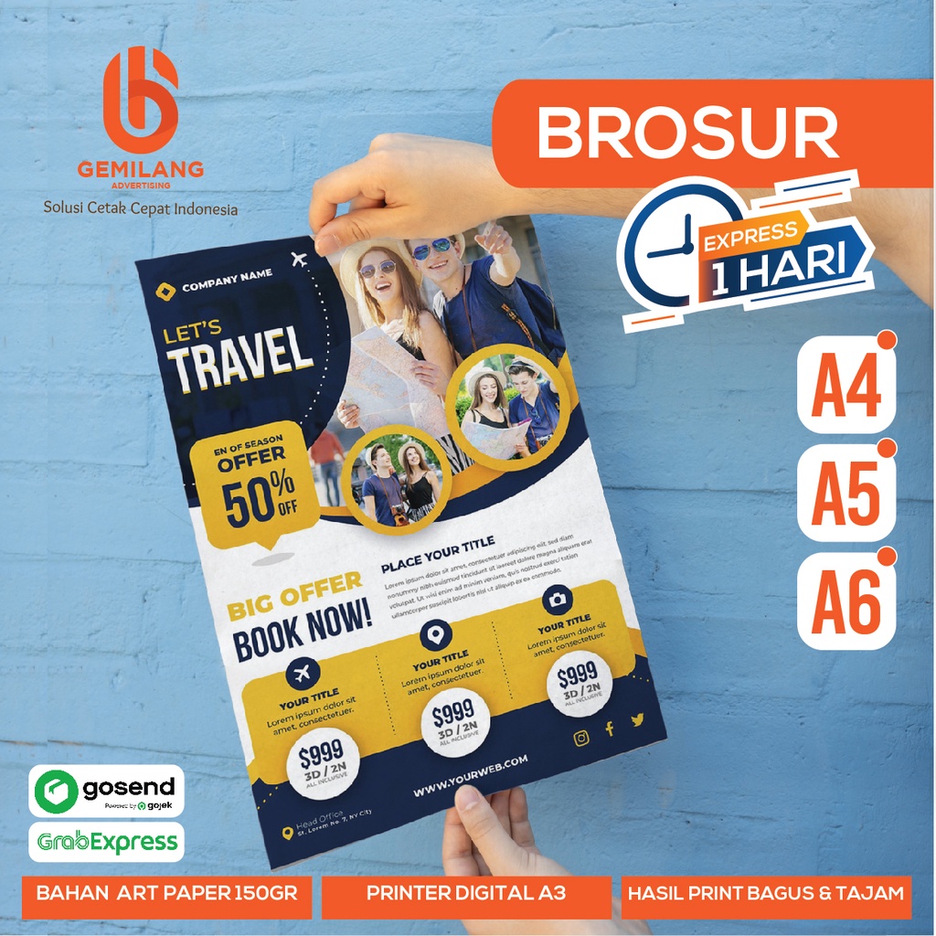 

BROSUR / FLYER A6 CETAK KILAT 1 HARI SIAP