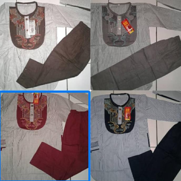 promo setelan baju koko pakistan anak motif garis-garis terbaru
