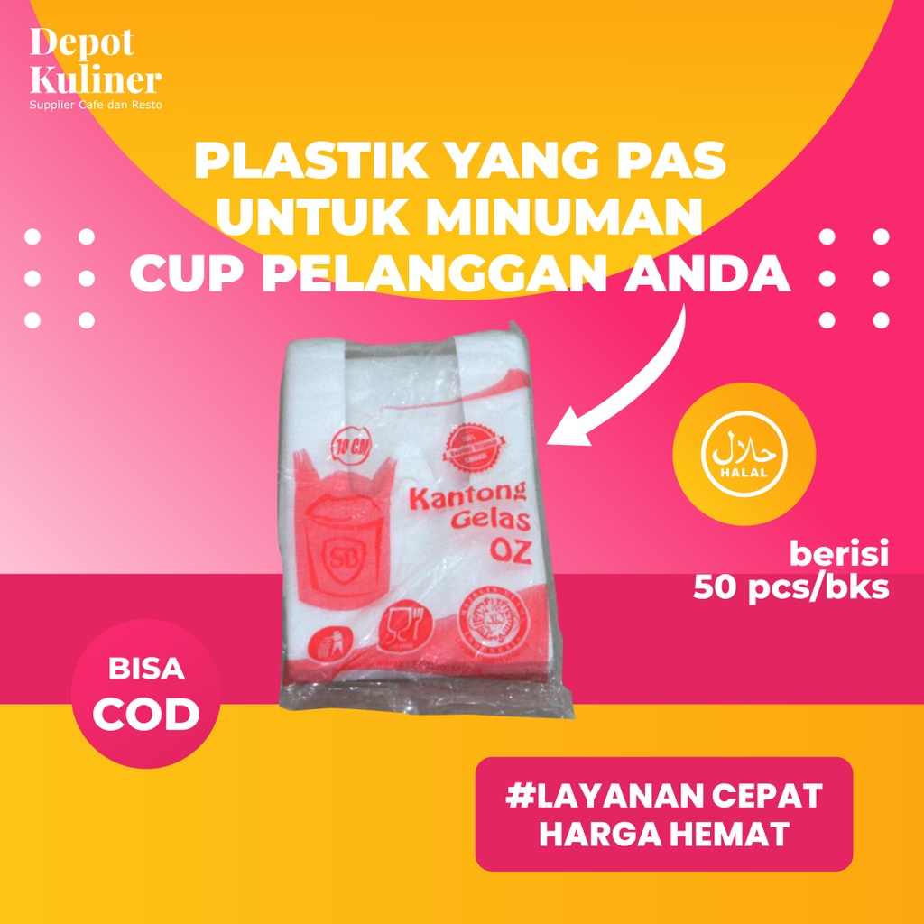 3 Bungkus Plastik Asoy Untuk Minuman Cup - Kantong Gelas Oz