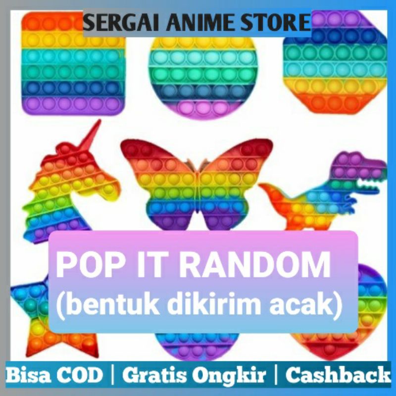 Pop It Sugus Terlengkap | Popit Sugus Astronot Round Unicorn Square Love-Pop It Random
