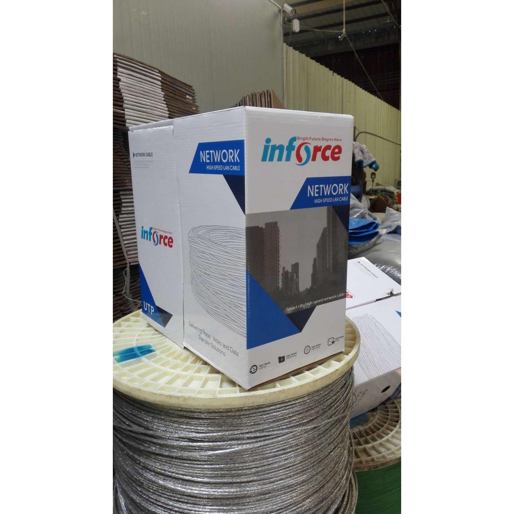 KABEL LAN UTP INFORCE CAT6 ABU-ABU 305M, KABEL LAN CAT6 INFORCE 1 ROLL