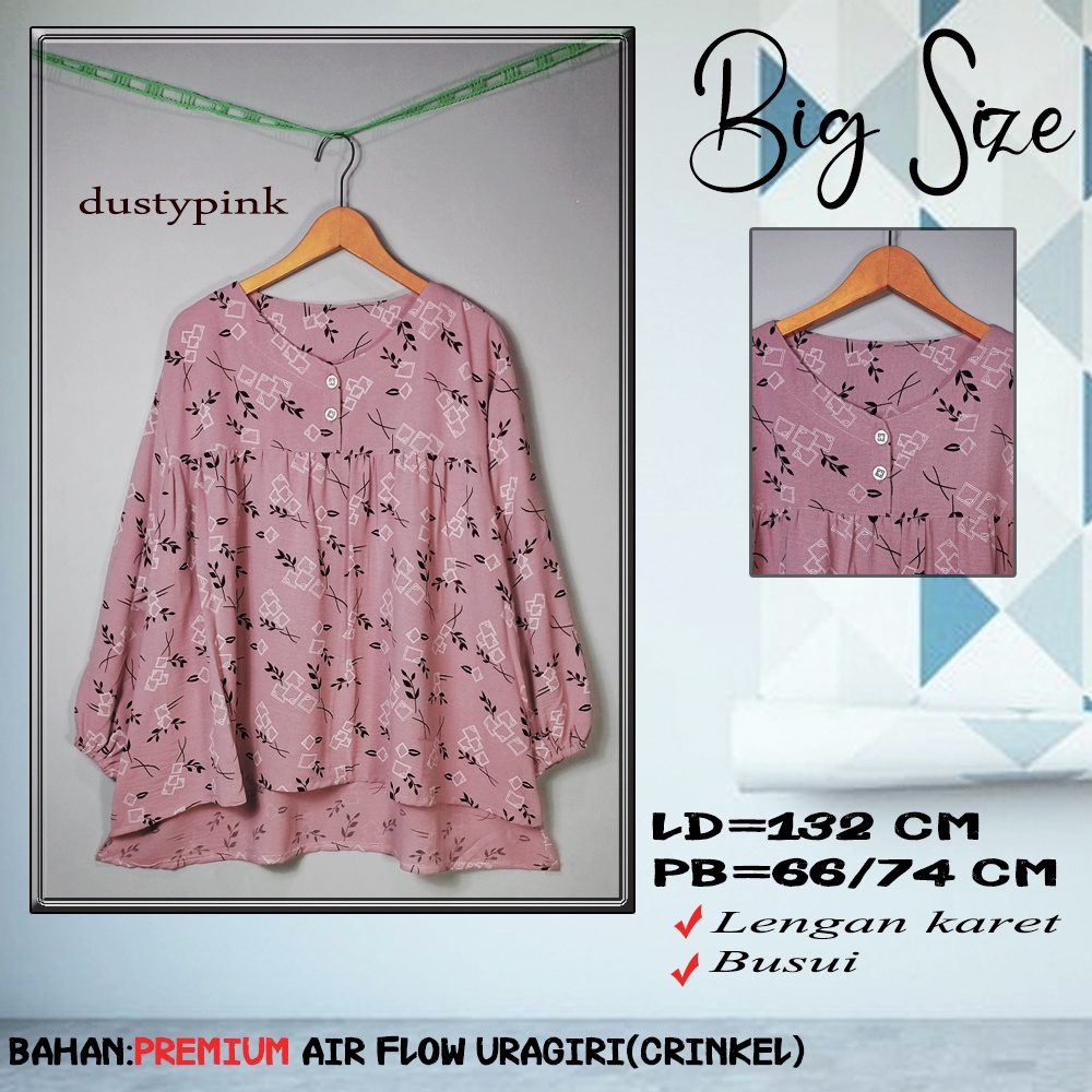 Viral Atasan JUMBO 5L / Blouse JUMBO 6L - Kirana -AIRFLOW URAGIRI PREMIUM - LD 130-3