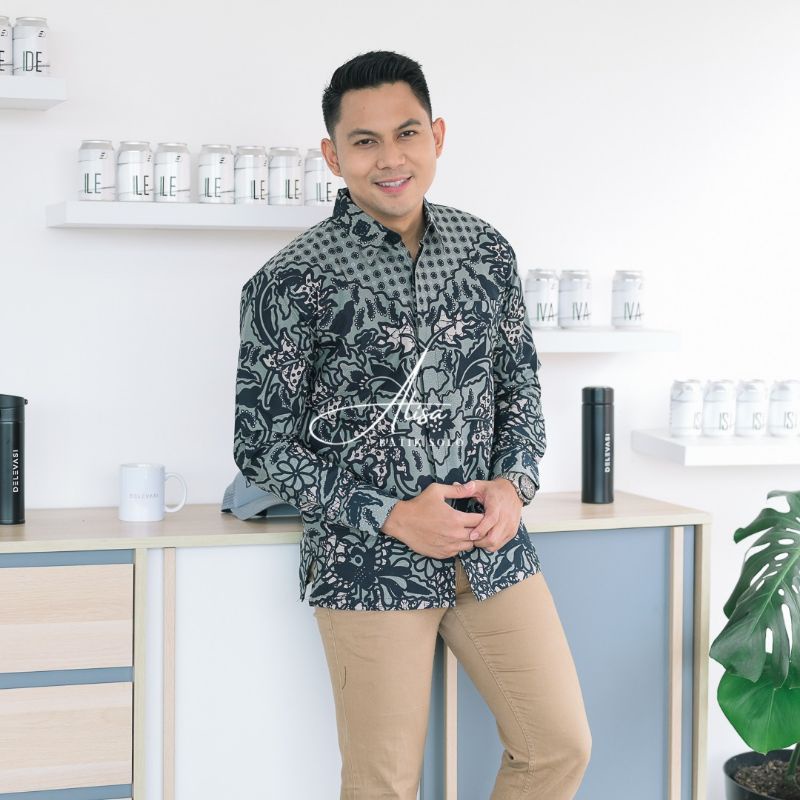 Baju Batik Pria Lengan Panjang Modern Slimfit Kasual Premium PERWIRA 27