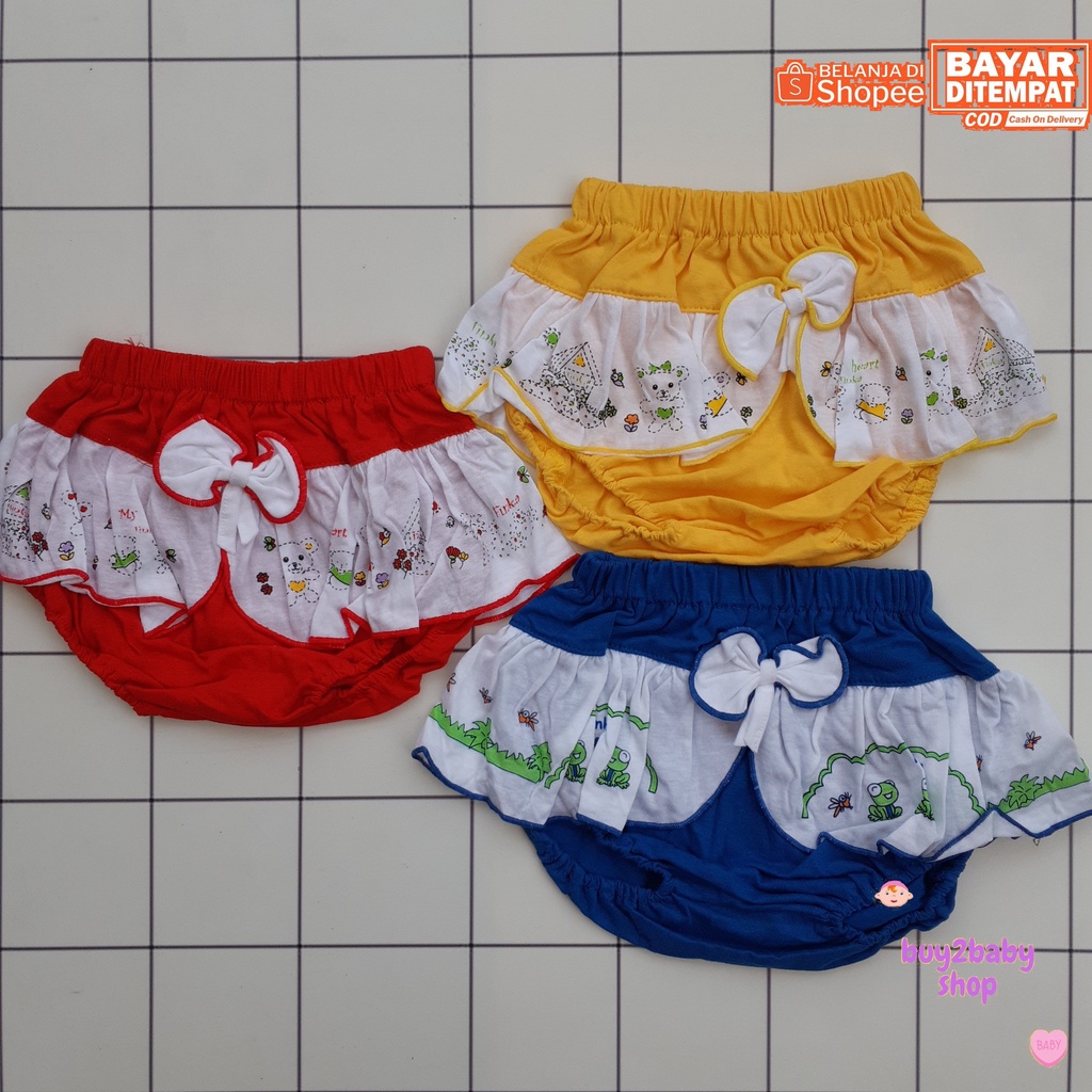 Celana dalam anak perempuan motif 3 warna gambar karakter 1-2 tahun 3 PCS