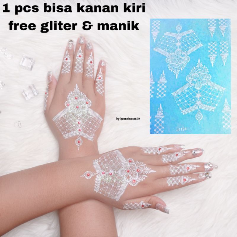 FREE MANIK DAN GLITER 1 PCS BISA KANAN KIRI HENA INSTAN MOTIP MEWAH