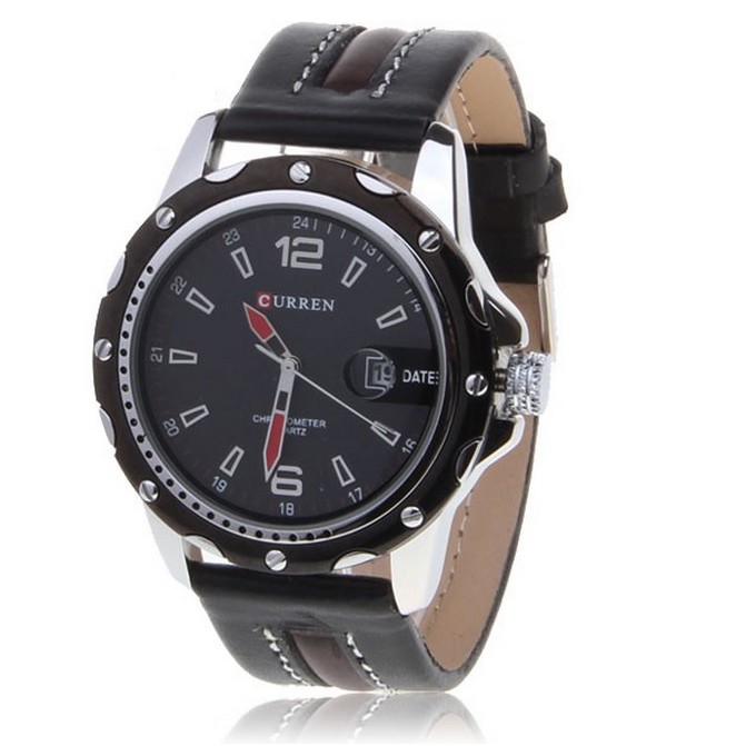 Jam Tangan CURREN BLACK 8104 Casual Elegan Formal / Santai Pria Cowo Promo Termurah