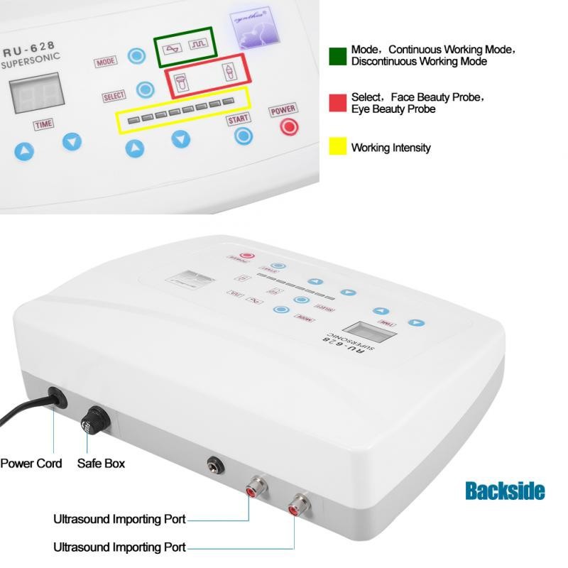 Alat detox wajah ultrasound setrika wajah detoks ru-683 hilangkan kerutan flek racun memasukan serum