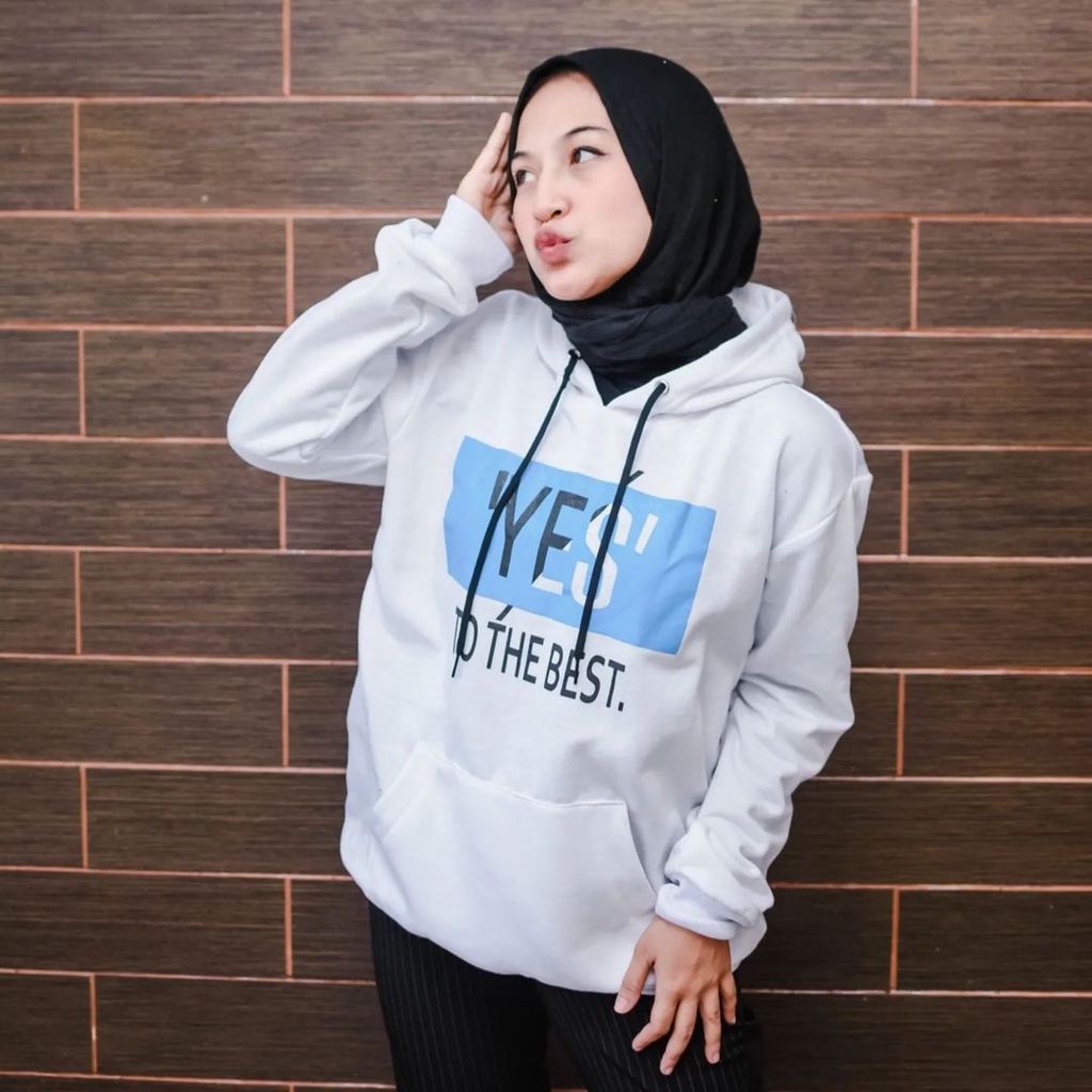 Hoodie Yes To The Best Hoodie Sweater Motif Terbaru Bahan Fleece