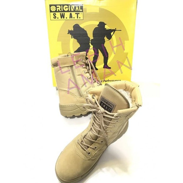 Sepatu Army Original SWAT 8&amp; 34 Tactical Boots Import Airsoft Outdoor TOP