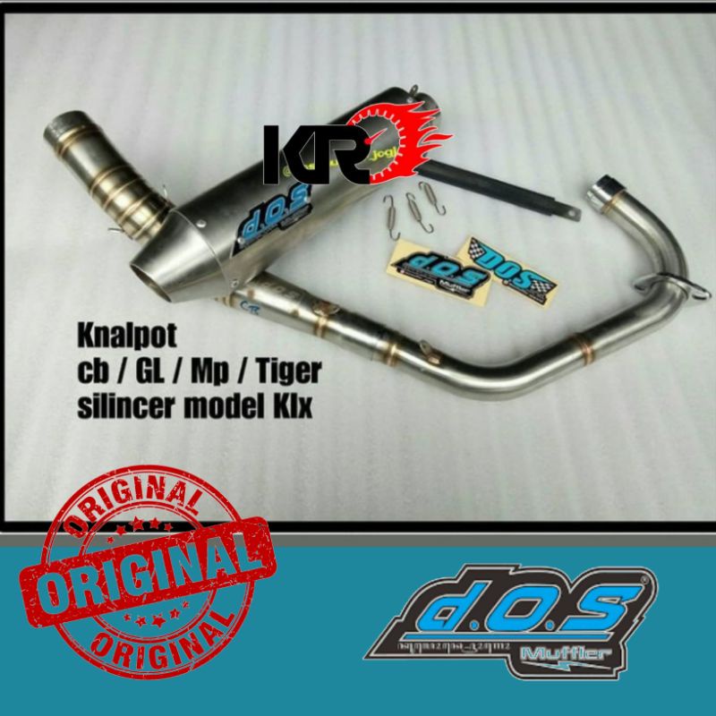 Knalpot DOS CB GL MP Tiger Model Runcing Original