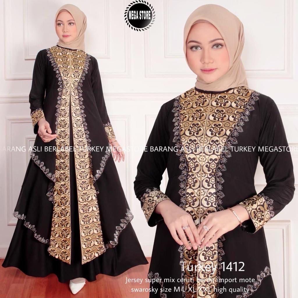 Gamis Turkey 1412 Hawa #363 Original By Mega Store Farzolla 2 Longdress Busana Muslimah