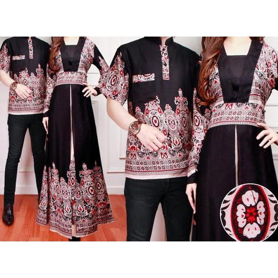 Ready dua warna baju couple kapel cople kemeja hem kebaya modern gamis maxi maxy