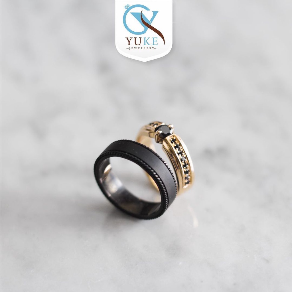 Cincin Kawin Cincin Couple Cincin Tunangan Emas - Platinum Emas - Palladium Emas - Perak Finishing G