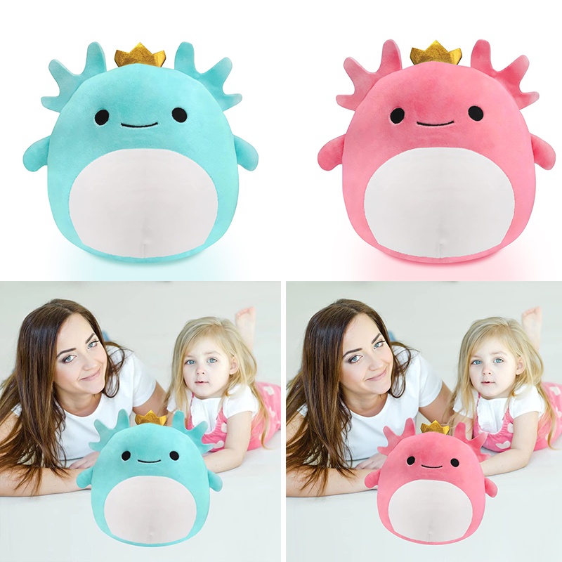 Mainan Mahkota Lembut Axolotl Animal Lucu Boneka Boneka Ulang Tahun Mewah Hadiah Bantal Anak