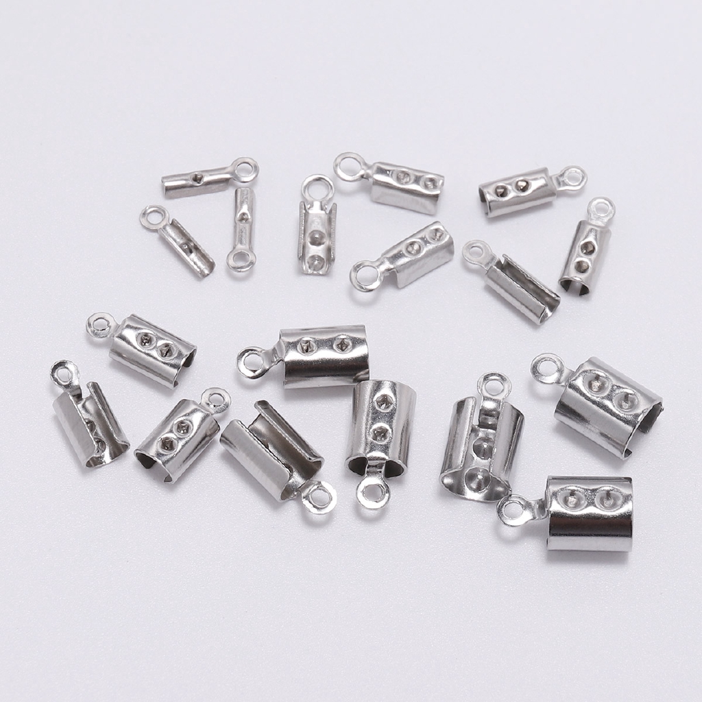 50 Pcs Klip Konektor Manik-Manik Bahan Stainless Steel Untuk Membuat Perhiasan Gelang