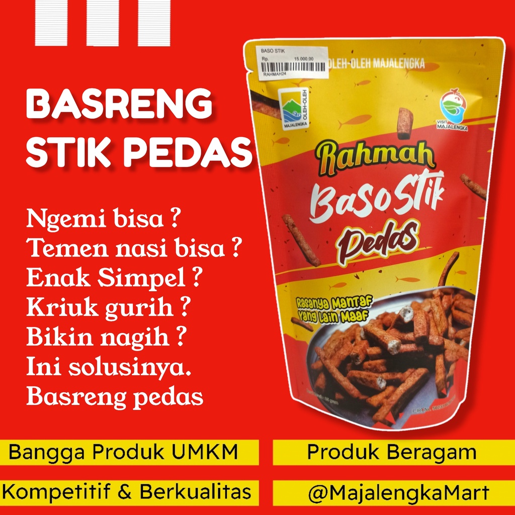 

Baso Stik Pedas RAHMAH, Basreng Stik Pedas Basreng Pedas Majalengka Mart