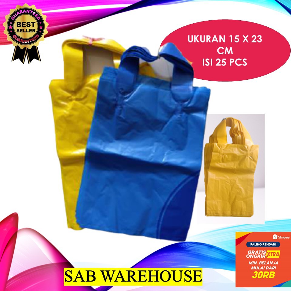 

Plastik Shopping Bag / Plastik Soft Handle / Plastik souvenir polos uk. 15x23 cm ( isi 25 pcs )