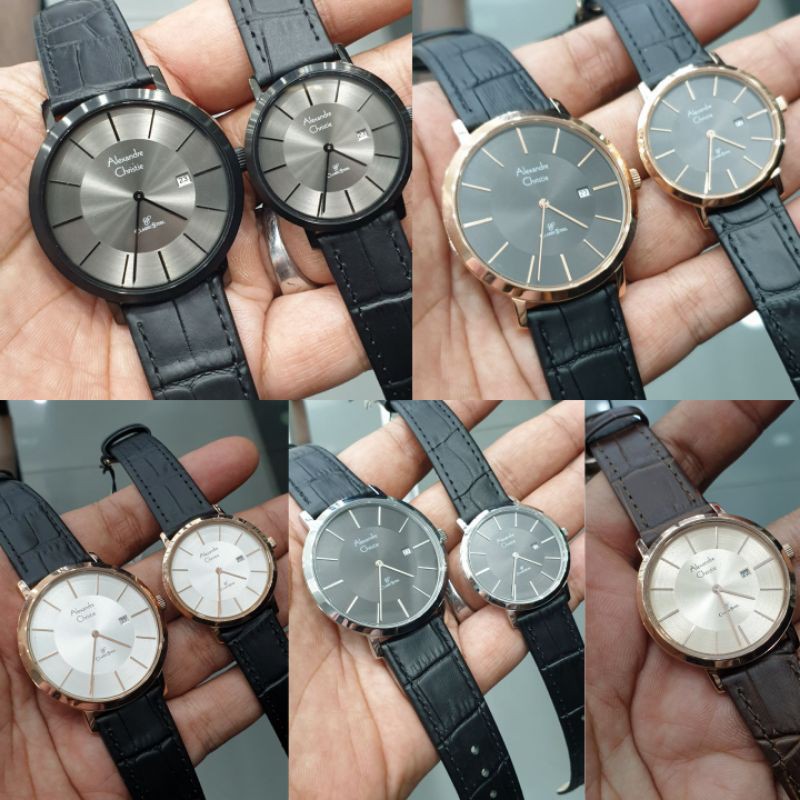 Jam Tangan Alexander Christie 8599 AC 8599 Tali Kulit Mesin Baterai Original  +box ori garansi 1thn