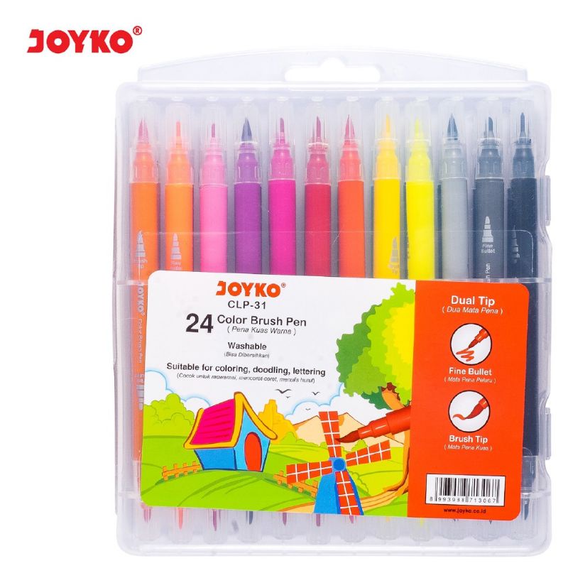 

Joyko Clp 31 Color Brush Pen / Pena Kuas Warna 24 warna Clp-31 Clp31