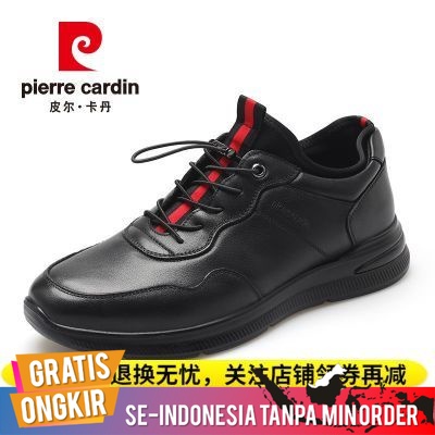 Sepatu Import Pria Kasual Pierre Cardin Original Formal Bisnis Kasual Kulit Asli Black Style