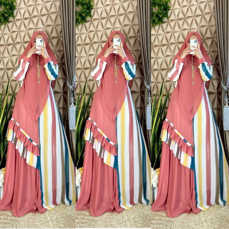 QYANDRA SET SYARI/GAMIS SYARI MEWAH FULL CERUTY BABYDOOL