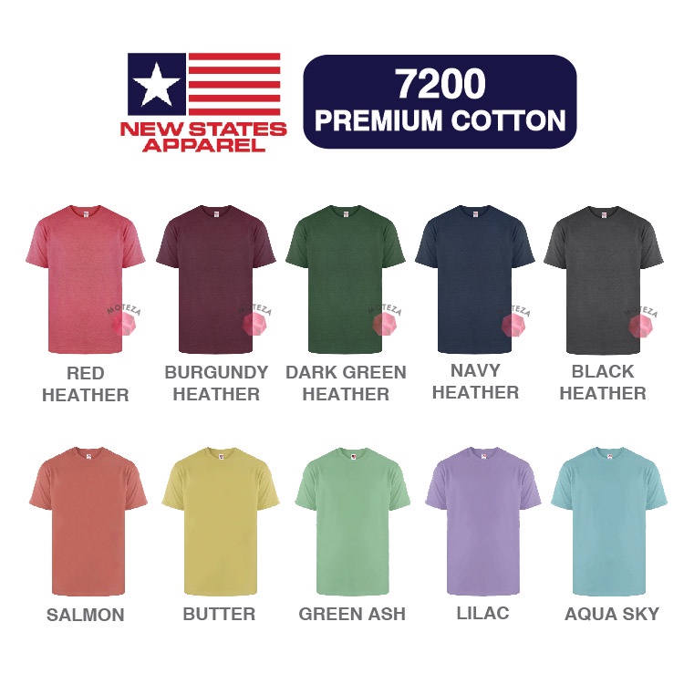 Kaos Polos Combed 24s Original -NSA Premium Cotton 7200 -WARNA HEATHER - GROSIR