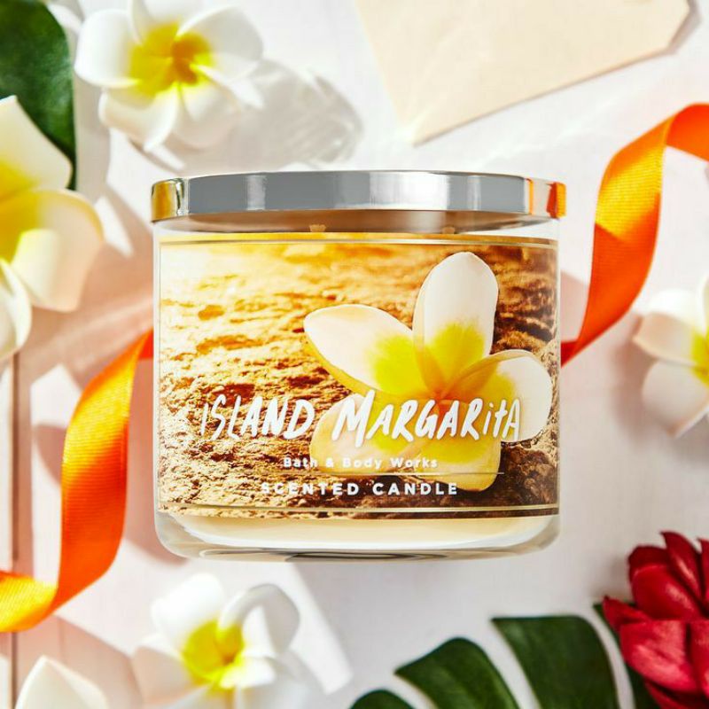 BATH &amp; BODY WORKS BBW ISLAND MARGARITA 3-WICK SCENTED CANDLE 411 G