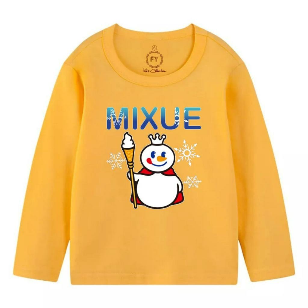 Rdkidzid Atasan Baju Kaos Lengan Panjang anak Coweok Cewek Motif Misu Miksu MIXUE