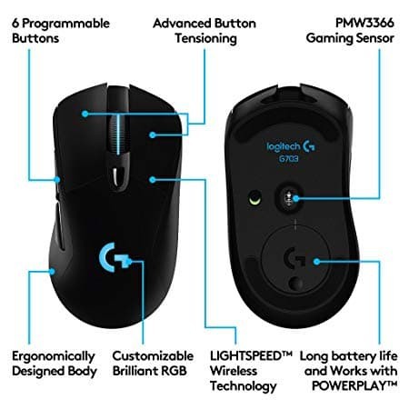 Mouse Logitech G703 Hero Lightspeed Wireless - Gaming - Garansi Resmi