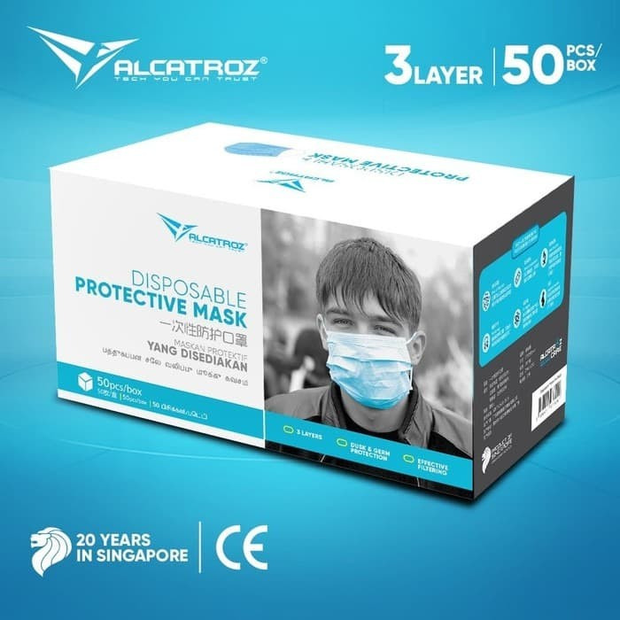 Masker Alcatroz Disposable Protective Mask 3PLY 50 PCS