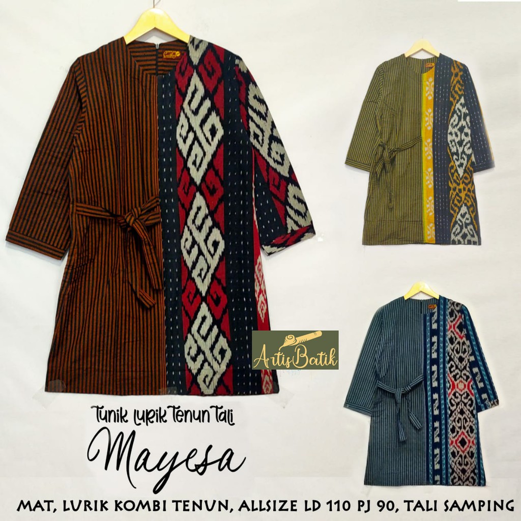 NEW READY TUNIK WANITA TUNIK TUNIK LURIK TENUN TUNIK TALI MAYESA BATIK SONGKET ASLI HANDMADE  PREMIU