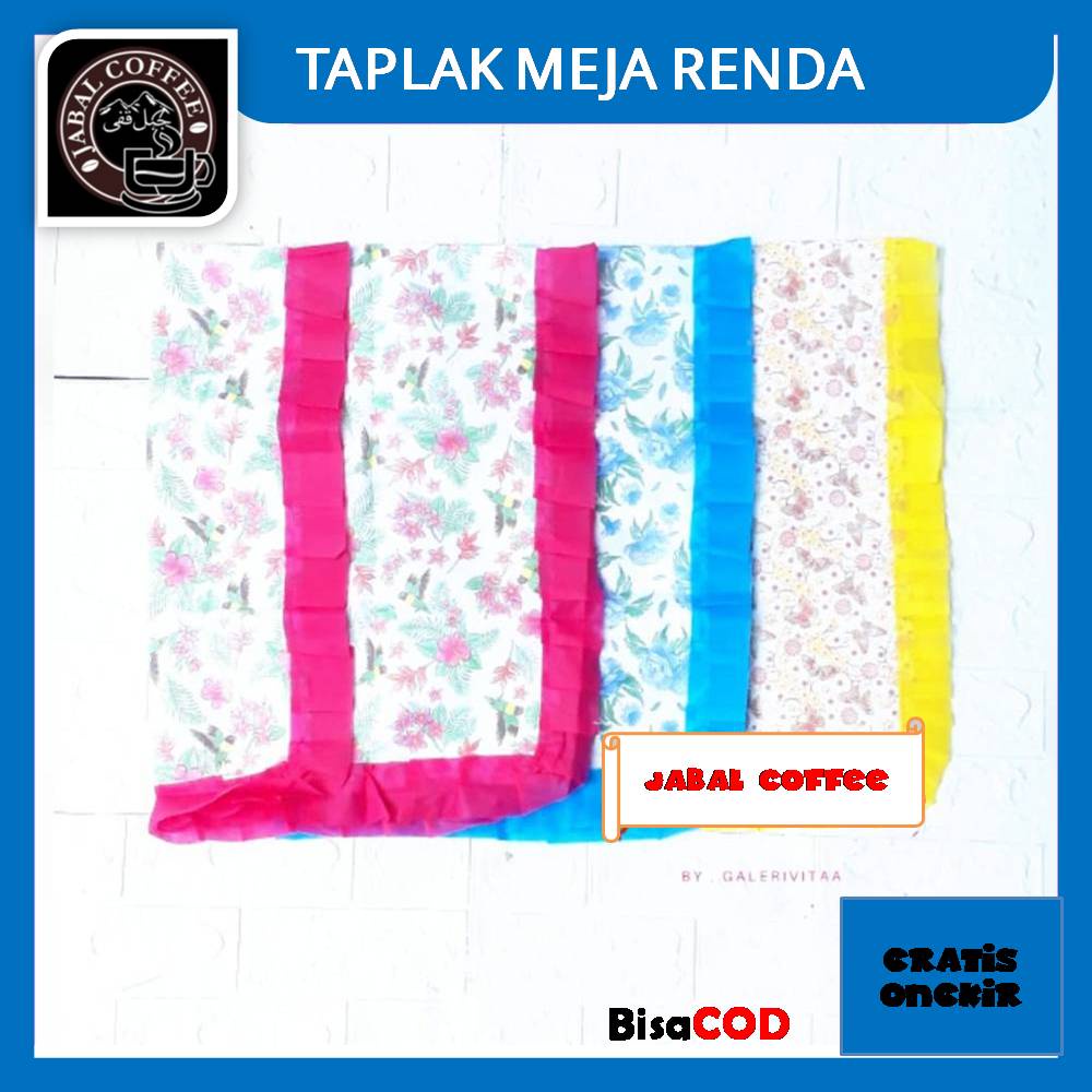 Taplak Meja Tamu Rumbai / Taplak Meja Motif Bunga 45 Gram 11