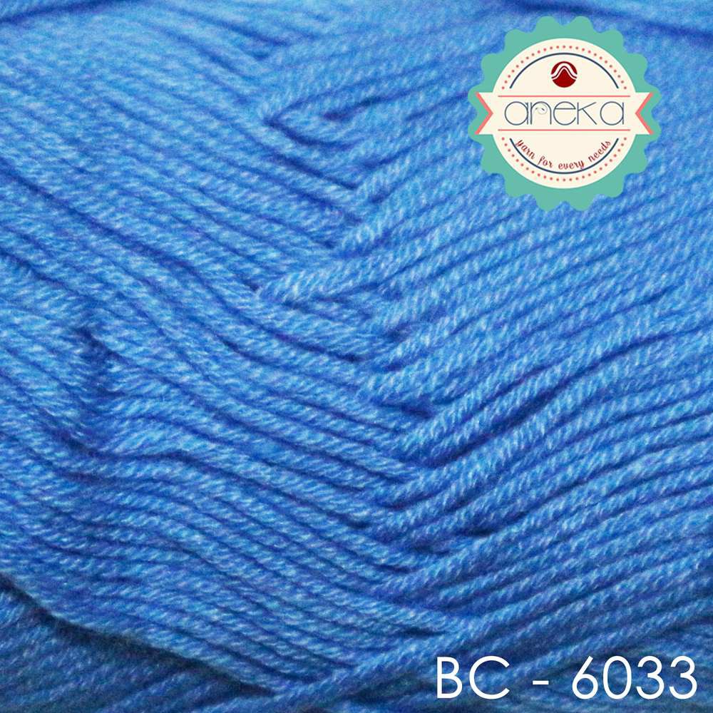 Benang Rajut Katun Bambu / Bamboo Cotton Yarn 1 - 6033 Biru Terang