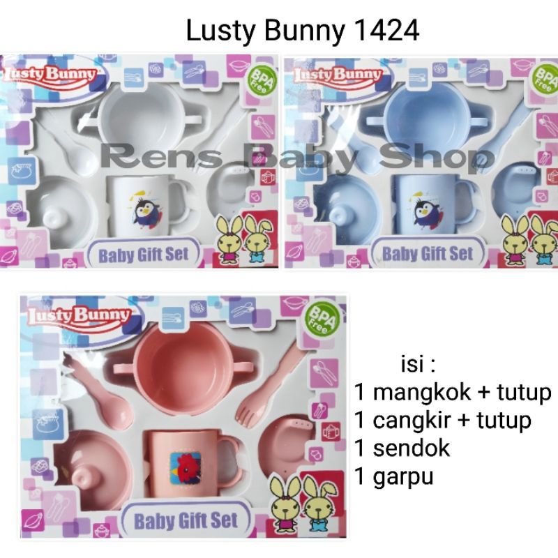 Free bubble warp. SNI Lusty bunny Feeding Gift Set Alat Makan Bayi mangkok sendok garpu gelas LB 1404 1411 1419 1424