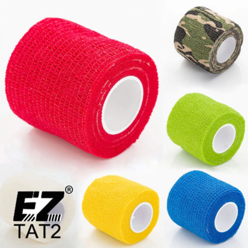 

PRODUK IMPORT 12 Pcs /Box Color Premium EZ Tattoo Grip Tube Covers Self-Adhensive Elastic Bandages