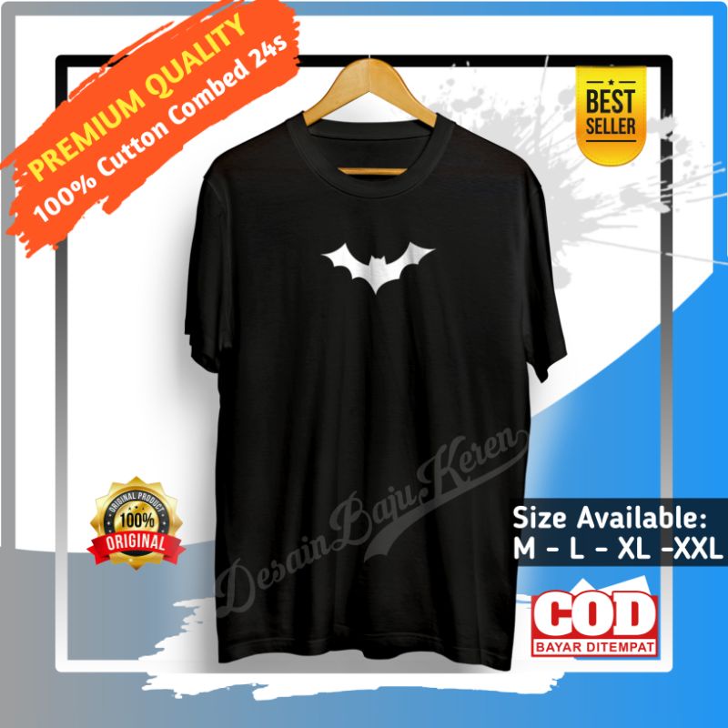 Kaos Superhero Batman Baju Distro Pria Branded Original Tshirt Cowok Keren Kekinian Logo Batman