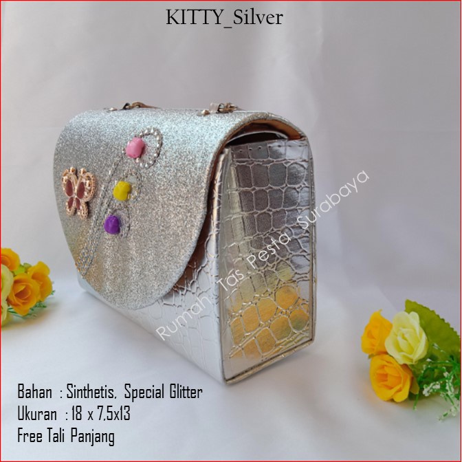 Tas Lucu,Tas Murah,Tas Mewah,KITTY_SILVER
